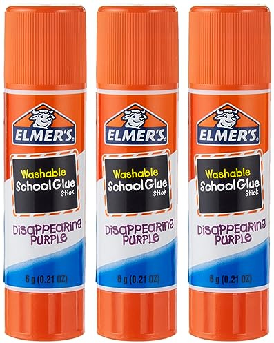 Elmer's E520 - Barras de pegamento lavables para escuelas de 0.23 onzas (3 unidades)