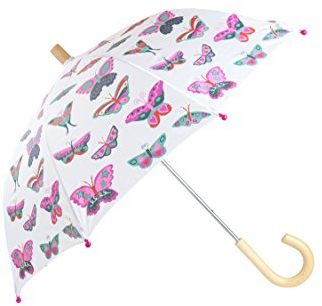 Hatley Mädchen Regenschirm Printed Umbrella, Schmetterlinge - Groovy Butterflies, One Size