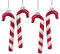 Hänger 'Zuckerstangen' 4er Set, matt rot weiß 12 cm Glas Baumschmuck Weihnachten Christbaumschmuck