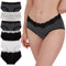 INNERSY Culotte Coton Femme Jolie sous-vêtement en Dentelle Slips Sexy Multipacks Lot de 6 (38, Noir/Gris/Blanc/Rayé)