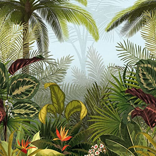 Mural B Jungle Fever Wandtapete mit texturiertem Effekt, Motiv Jungle in lebendigen Farben, Grandeco Life
