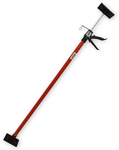 Montagestütze von 115-290cm stufenlos einstellbar | 30 Kg Tragkraft | Teleskop-Deckenstütze | Einhandstütze | Türspanner | Dritte Hand | Farbe: rot (2)