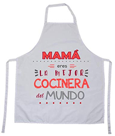 Kembilove Delantal cocina mujer – Regalos personalizados – Delantal con Mensaje Mamá eres la mejor cocinera del Mundo – Que regalar a tu madre – Regalos originales
