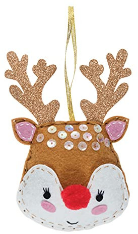 Trimits Christmas Felt Decoration Kits, 9 x 14cm, Reindeer