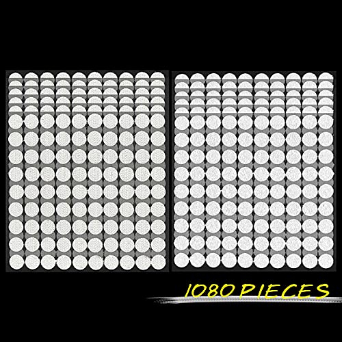 fruitlet® Belcro Adhesivo Redondo 10 mm, 540 Pares Belcro Redondo Blanco, 1080 Pcs Belcro Puntos Dots, Belcro Doble Cara Adhesivo Redondo per Bricolaje, Hogar, Oficina, Artesanías