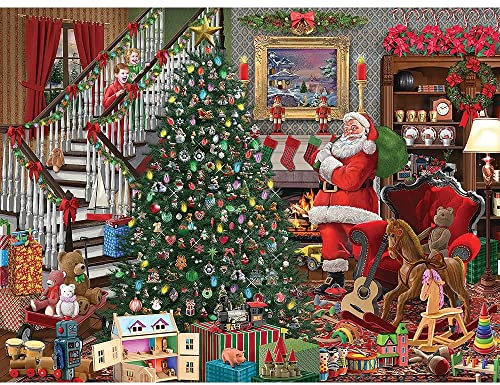 Bits and Pieces – 1000 Piece Jigsaw Puzzle for Adults – Christmas Joy - Santa Jigsaw Puzzle by Artist Bigelow Illustrations, Completed Puzzle Size: 20 x 27