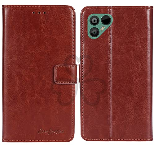TienJueShi Braun Retro TPU Silikon Flip Book Stand Brief Leder Tasche Schütz Hülle Handy Case Für Fairphone 4 6.3 inch Abdeckung Wallet Cover Etui