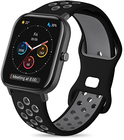 Atmungsaktives Silikon Doppelloch Armband für Amazfit GTR Mini, GTS 2, GTS 4, Bip U, Bip 3 - 20mm