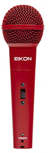 PROEL EIKON DM800RD Dynamisches Mikrofon für Stimme, Gesang und Karaoke, Rot + Cannon XLR 3P männlich auf Cannon XLR 3F weiblich 4,5 m (EIKON DM800RD)