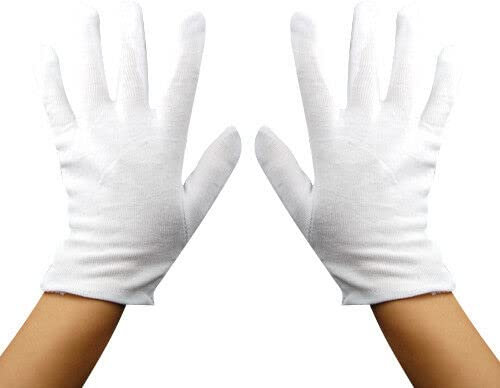 Accessotech 4 Pairs Cotton Gloves White Mens Women Dermatological Moisturising Eczema Cream
