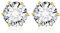 JewelryPalace 6ct Classique Boucles d'oreilles Taille Rond Solitaire Cubic Zirconia Argent 925 Femme, Plaqué Or Jaune Petite Clous d'oreilles Pierre Fille,Diamant Simulé Ensemble Bijoux Mariee Mariage