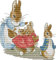 Awesocrafts Kreuzstich Stickpackungen Vorgedruckt Familie Peter Hase Bilder Vorlagen Sticken Set Vorgedruckt 11CT 3 Stränge