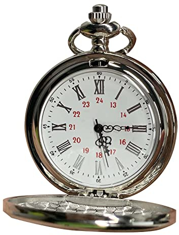 Tiong Taschenuhr mit Gravur To My Son, klassisch, Vintage, Quarz, Taschenuhr mit Kette, für Sohn, Geburtstag, Weihnachten, Geschenke, Son-silver