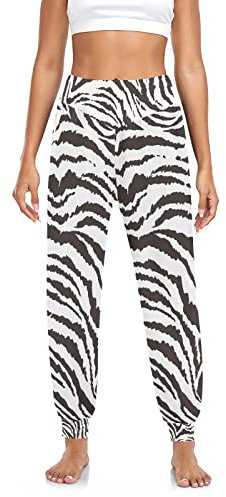RPLIFE Zebra Yogahose, Jogger für Damen, hohe Taille, lockere Passform, Hose für Damen, fließende Hosen für Damen, Zebra, X-Groß