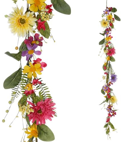 Künstliche Gerbera Girlande 140 cm rosa Blumen-Ranke Deko Girlande Kunstblume