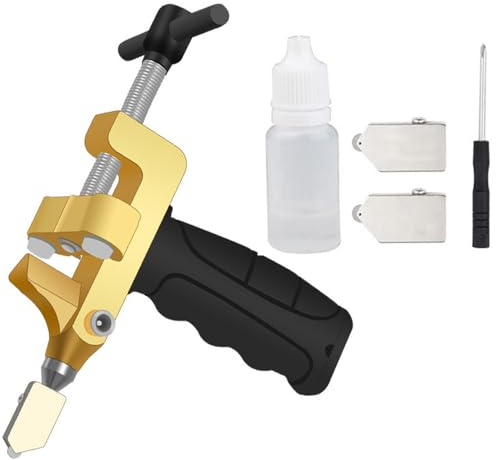 Utensili manuali per tagliapiastrelle in vetro manuale 2 in 1 con 2 lame in acciaio al tungsteno per tagliare vetri rotti, specchi, piastrelle in ceramica, piastrelle smaltate