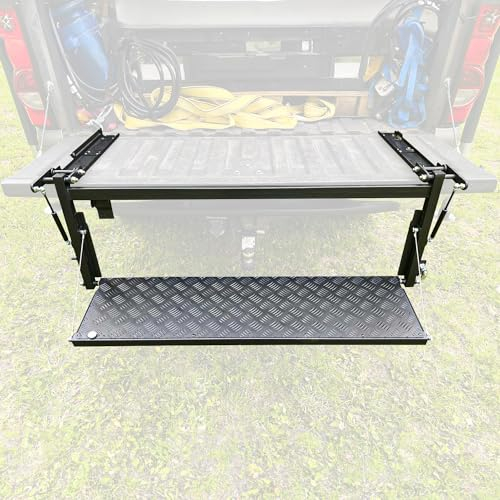 OMAC Klappbare Heckklappen Stufe kompatibel mit Pick-ups Auto Ladeflächen Trittstufe Klappstufe