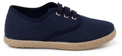 Pisamonas Zapatillas Lino Cordones Suela Alpargata Talla 37 en Color Azul Marino