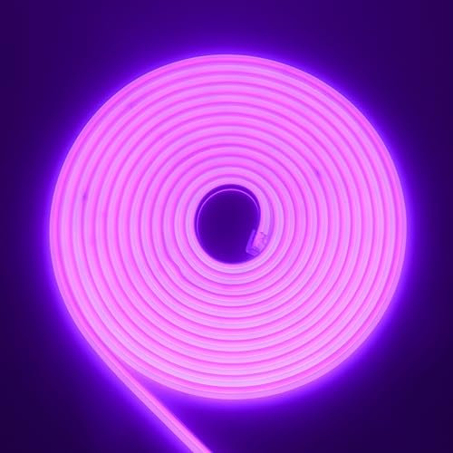 RGB Neon Ruban LED, 220V 288 LEDs/M, Etanche ip65 COB Flexible Étanche Découpable Silicone Bandeau Lumineuse Led pour Intérieur/Extérieur DIY Décoration,violet,1M