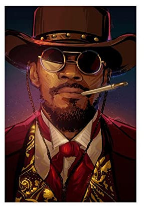 THEGIS Django Unchained Movie 1 Leinwand-Poster, Wandkunst, Dekor, Bild, Gemälde für Wohnzimmer, Schlafzimmer, Dekoration, ungerahmt, 40 x 60 cm