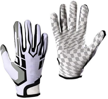 Alomejor rutschfeste Football -, Atmungsaktive Vollfinger-Silikon-Sporthandschuhe für Baseball (M)