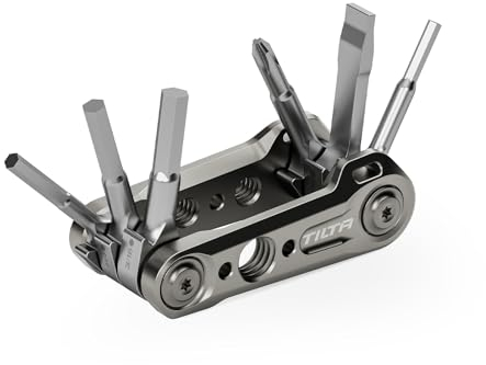 Tilta Mini kit de herramientas multifuncional, juego de herramientas plegable 6 en 1 con 6 llaves de especificación, herramienta de cámara para desmontaje de equipos, gris titanio TA-MMT-TG