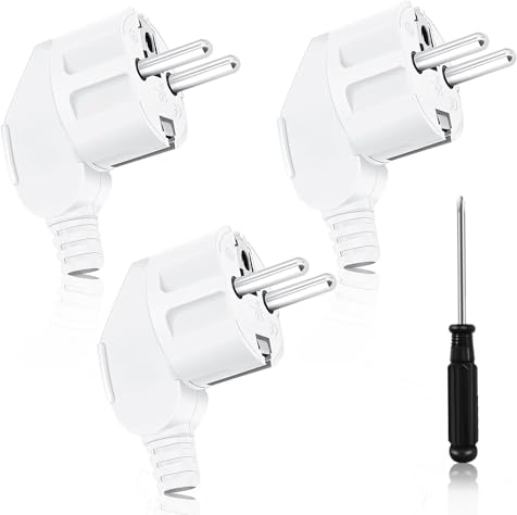 CYIOU Clavija Enchufe Macho 250V/16A Enchufe Macho Exterior Enchufe de Seguridad de Goma y 1 Piezas Destornillador para Electrodomésticos de Interior y Exterior