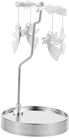 HOLIDYOYO Rotierender Kerzenhalter mit Tablett, Metall, fliegende Engel, Teelichter, Kerzenhalter, Karussell, Kerzenhalter, Kerzenständer, Tischkamin, Dekoration für Valentinstag, Party, Dekoration