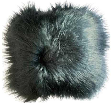 CASA THURET Cojín de piel de oveja islandesa verde botella