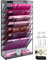 ideallife 9 Fächer Zeitschriften Wandhalter aus Metall, Zeitschriftenhalter Wand, Prospektspenderset und Wandablagefächer für Büro Organizer & Ablage, Schwarz