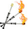 PEHHAH Feuer Fackel Jonglieren Club mit Silber Set von 3