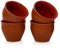Handgefertigte, traditionelle Kulhar Chai Tee- und Kaffeetasse, Cantaritos, 4er-Set, glasiertes Steingut, glänzende Oberfläche, Terrakotta, handwerkliche Studiokeramik, Schlammbraun, lebensmittelecht