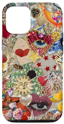 iPhone 14 Vintage Mosaic Collage Scrapbook Tiles Y2K Eclectic Case