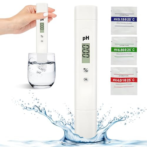 PH Messgerät,pH Messgerät Wasser pH Wert Messgerät pH Tester für Wasser PH Tester Tragbarer PH Messgerät Pool Digital PH Tester Pool für Trinkwasser,Schwimmbad,Aquarium,Pool 0.00-14.00 Messbereich
