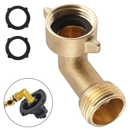 Adunsiaoto Tuyau D'arrosage Coudé En Laiton, Coude Laiton Raccord 90 Degré, Raccord Tuyau Coudé En Laiton À 90 Degrés, Coude Tuyau Arrosage Coudé-Laiton Massif 90 Degrés Adaptateur Pivotant Rapide
