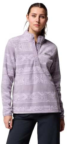 Columbia Women's Benton Springs Printed 1/2 Snap, Fleece Pull Over, Shale Purple Deschutes Days, M
