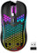 LIWEARE Kabellose Gaming Maus, Wiederaufladbare Computermaus Ergonomische Maus Honeycomb Design mit RGB-Hintergrundbeleuchtung, USB-Empfänger, einstellbare DPI, für PC/Mac/Laptop (Schwarz)