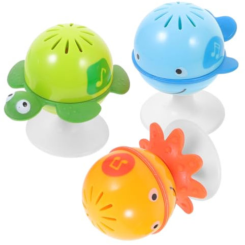Vaguelly 3er Set Rassel Mit Saugnäpfen Ocean Series Farblich Zufällig Ideales Fütterungshilfsmittel Für Babys Und Kleinkinder Fördert Die Sensorische Entwicklung