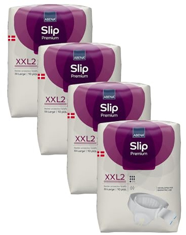 ABENA Slip Premium XXL2 Inkontinenz Windeln für Damen und Herren 40 Stk | Monatspaket 40 Stück (10 x 4), Adipositas, 3200 ml Saugfähigkeit, Schnelle Flüssigkeitsaufnahme, Einweg