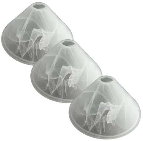 3 Stück Ersatzglas Fluter Lampenschirm Hängelampe Lampe Tischlampe Lampenglas Leuchtenglas Leuchte alabasterfarbig Ersatzschirm Lampenschirm Glas Ersatz (3x Alabasterfarbig 29cm)