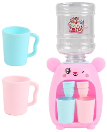Juguete de máquina dispensadora de agua, dispensador de agua en miniatura - Juguete para máquina de agua y bebidas con jugo de conejito con 2 tazas,Juguete de fuente de agua potable con doble salida d