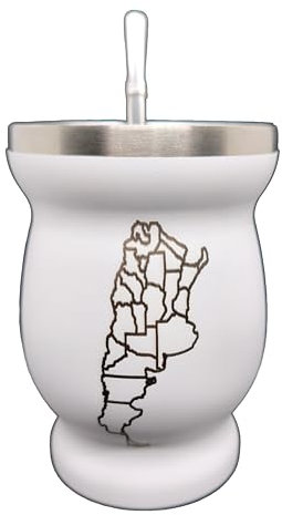 SSDECO.es | Juego de MATE Personalizado con bombilla Puedes personalizarlo a tu gusto! (Blanco)
