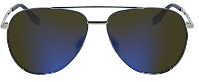 KARL LAGERFELD Unisex Adult Sunglasses KL360S - Silver with Solid Brown With Blue Mirror Lens