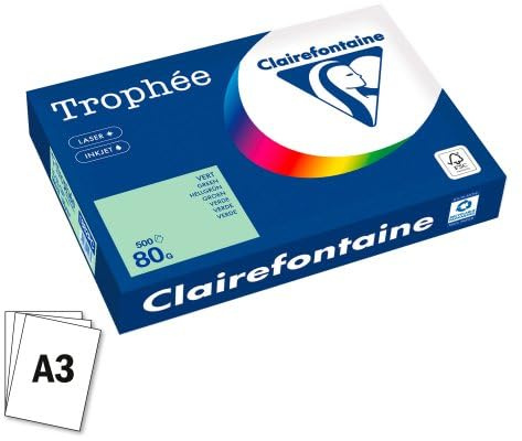 Clairefontaine Trophée Farbpapier, Pastellfarben, A3, 80 g, 500 Blatt (3 Stück)