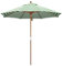 ZIHQRgE Sombrilla de Patio a Rayas de 270cm - Protección UV Sombrilla de Jardín para Exterior Mástil de Madera para Jardín, Piscina, Mercado(Green)