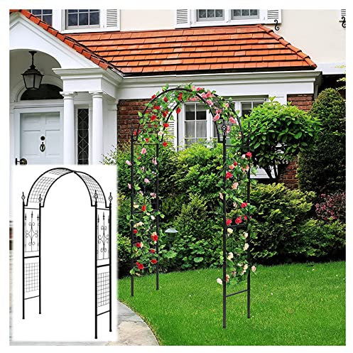 Gartenlaube aus Metall, 238,8 cm hoch x 119,4 cm breit, Rosenbogen, Rankgitterrahmen, Brautparty, Dekoration, Hinterhof, Torbogen, Pergola, wetterfest, scharfe Enden