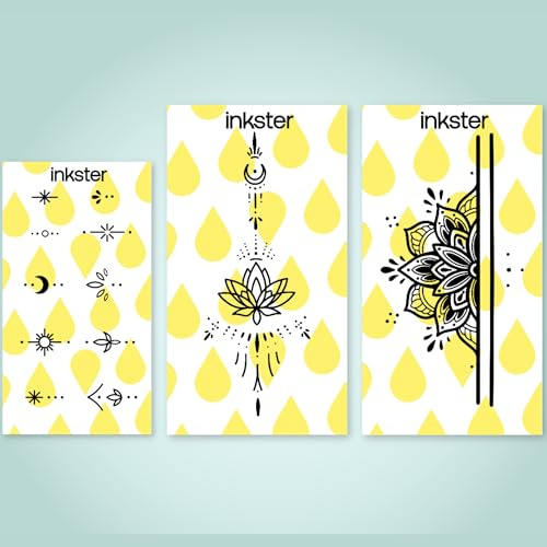 Inkster Tattoo - Ornament Tattoo Bundle - vegane & wasserfeste Temporäre Tattoos für Erwachsene - EU-Kosmetikzertifizierte Farbe, für Frauen und Männer