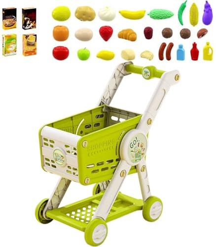 Carrello della spesa giocattolo – Carrello della spesa per bambini | Fai finta di ordinare gli per l'apprendimento dei giochi di ruolo | Carrelli da gioco per bambini piccoli per la scuola d