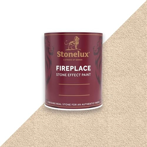 StoneLux® Fireplace Paint – Stone Effect Heat Resistant Paint for Fire Surrounds, Hearths and Inglenooks ROCKINGHAM 58 1 Litre