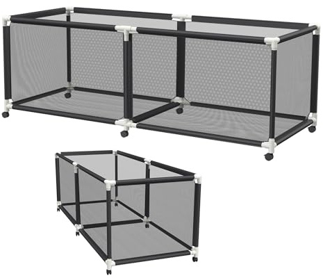 TATIVALO Pool Aufbewahrungsbox mit Rollen, UV-beständiger Pool Aufbewahrungswagen, demontierbarer Organizer für Schwimmausrüstung, Spielzeug, Schwimmringe & Handtücher, einfache Montage, 230x79x88cm